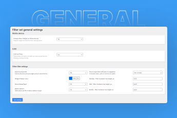 Filter general settings