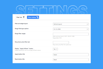 Filter set setting options